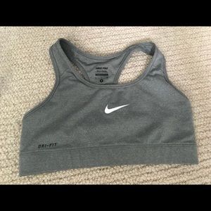 Nike pro grey sports bra